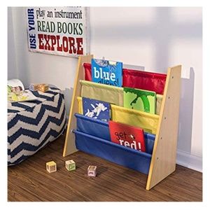 Honey-Can-Do SHF-05077 Itsy-Bitsy Book Rack, Primary Colors